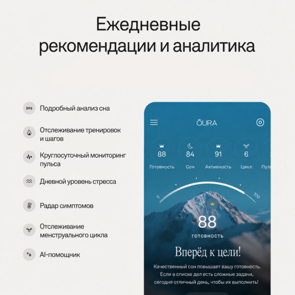 Умное кольцо Oura Ring 5 (размер 8), золотой/Gold в Архангельске
