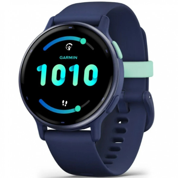 Умные часы Garmin Vivoactive 5, синие с металлически-синим безелем и силиконовым ремешком 010-02862-12 в Архангельске