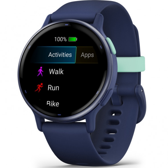 Умные часы Garmin Vivoactive 5, синие с металлически-синим безелем и силиконовым ремешком 010-02862-12 в Архангельске