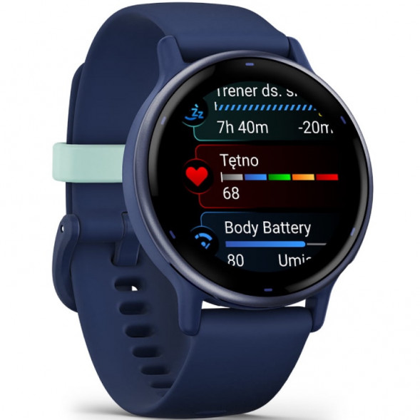 Умные часы Garmin Vivoactive 5, синие с металлически-синим безелем и силиконовым ремешком 010-02862-12 в Архангельске