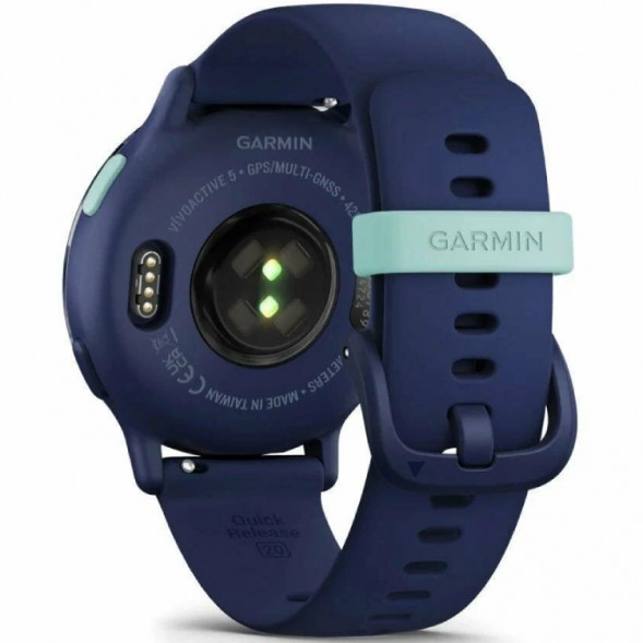 Умные часы Garmin Vivoactive 5, синие с металлически-синим безелем и силиконовым ремешком 010-02862-12 в Архангельске