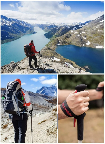 Треккинговая палка Naturehike 135 см, 1 шт., белый/красный в Архангельске
