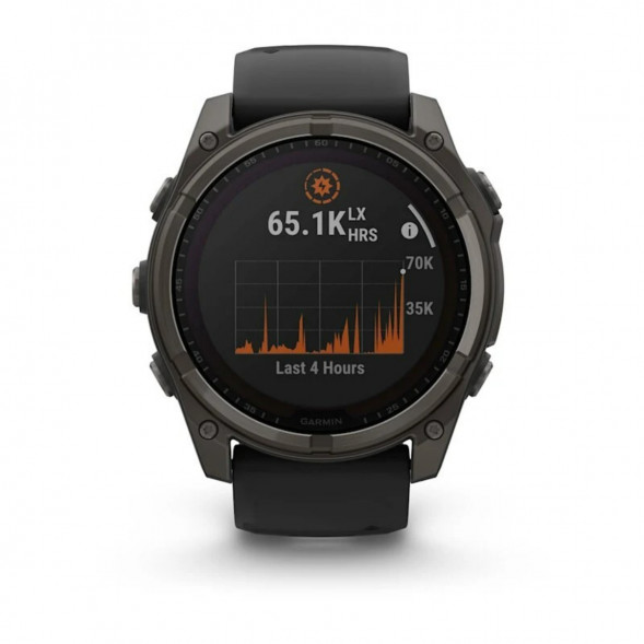 Умные часы Garmin Fenix 8, 51 мм, Solar, Sapphire Carbon Gray DLC Titanium with Black/Pebble Gray Silicone 010-02907-10 в Архангельске