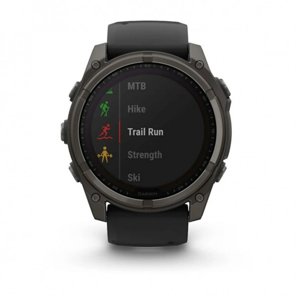 Умные часы Garmin Fenix 8, 51 мм, Solar, Sapphire Carbon Gray DLC Titanium with Black/Pebble Gray Silicone 010-02907-10 в Архангельске