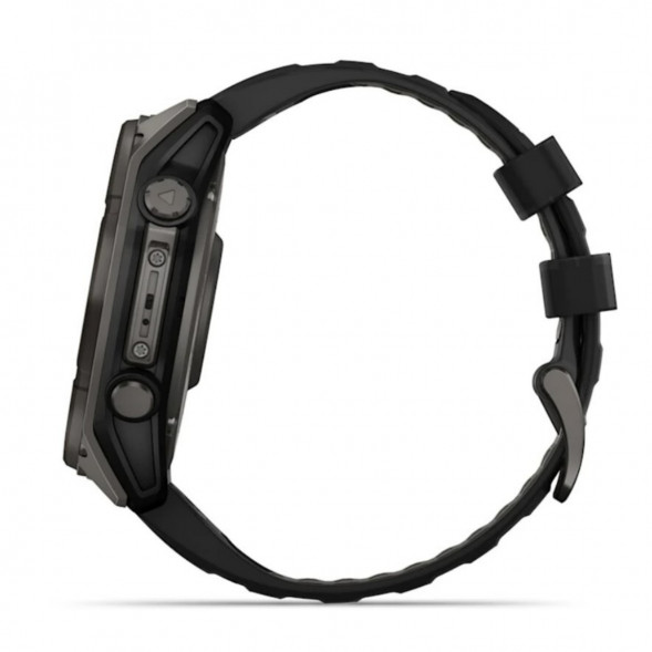 Умные часы Garmin Fenix 8, 51 мм, Solar, Sapphire Carbon Gray DLC Titanium with Black/Pebble Gray Silicone 010-02907-10 в Архангельске