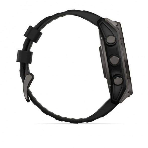 Умные часы Garmin Fenix 8, 51 мм, Solar, Sapphire Carbon Gray DLC Titanium with Black/Pebble Gray Silicone 010-02907-10 в Архангельске