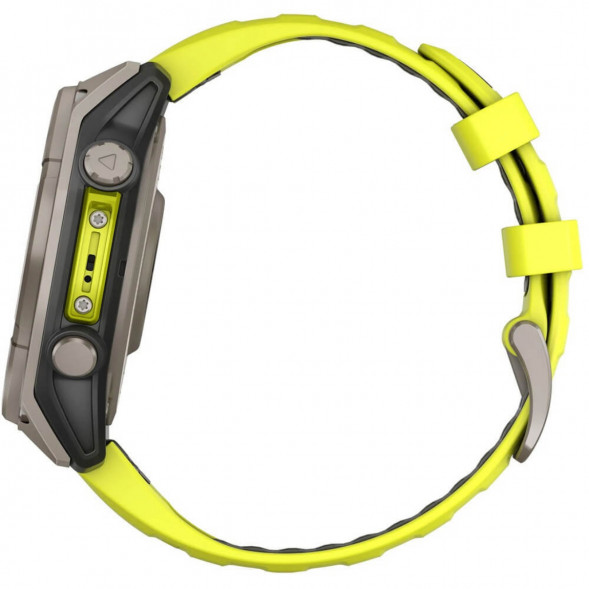 Умные часы Garmin Fenix 8, 51 мм, Solar, Sapphire Titanium with AMP Yellow/Graphite Silicone Band 010-02907-20 в Архангельске